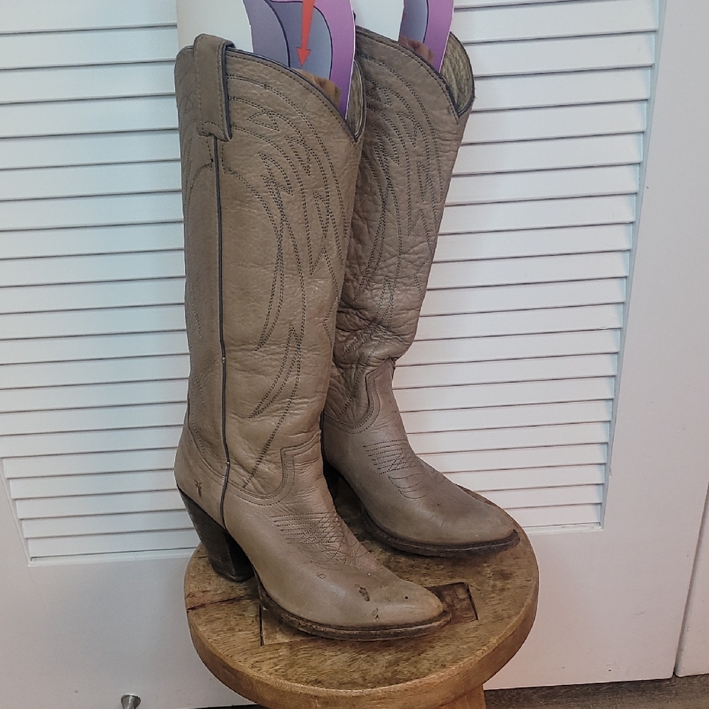 Frye Women's Taupe Heeled Boots